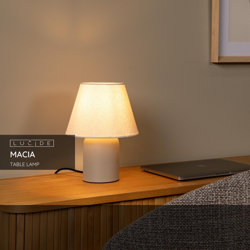 Lucide MACIA - Table lamp - 1xE14 - Cream